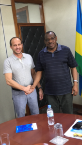Nationwide Finance President Ed Kostenski with Rwanda Finance Minister Claver Gatete.